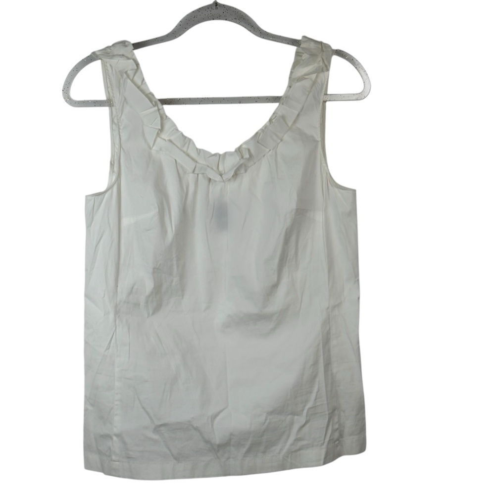 Ann Taylor Cream Ruffled Sleeveless Camisole Sz 10
